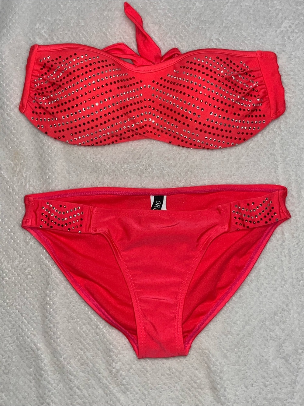 Miss Me Rhinestone Bandeau Bikini Set